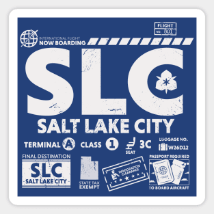 Vintage Salt Lake City SLC Airport Code Travel Day Retro Travel Tag Magnet